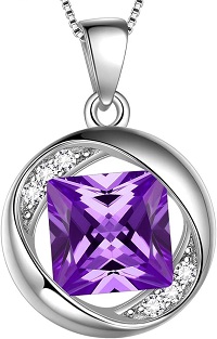 Aurora Tears 925 Sterling Silver 12 Birthstones Necklace/Earring/Ring/Bracelet Women Birthstone Pendant Crystal Fashion Birthday Jewelry Christmas Gift for Girls Women